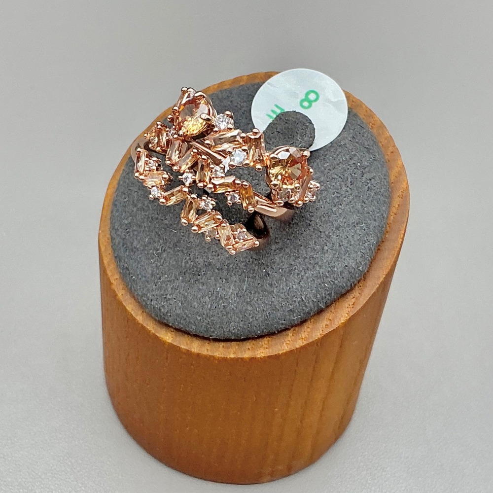 Bomb Party It Had To Be You Darling Ring Women Rose Gold Amber Topaz Size 8
